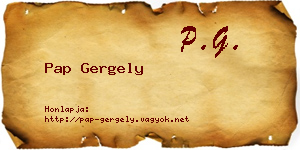 Pap Gergely névjegykártya