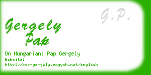 gergely pap business card